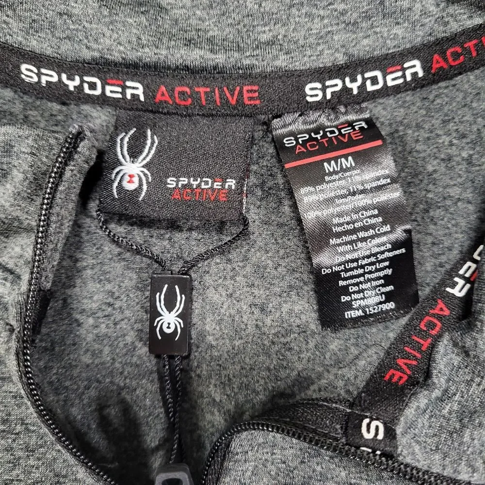 Spyder Active Proweb Men's‎ Medium 1/4 Zip Gray Long Sleeve Pullover